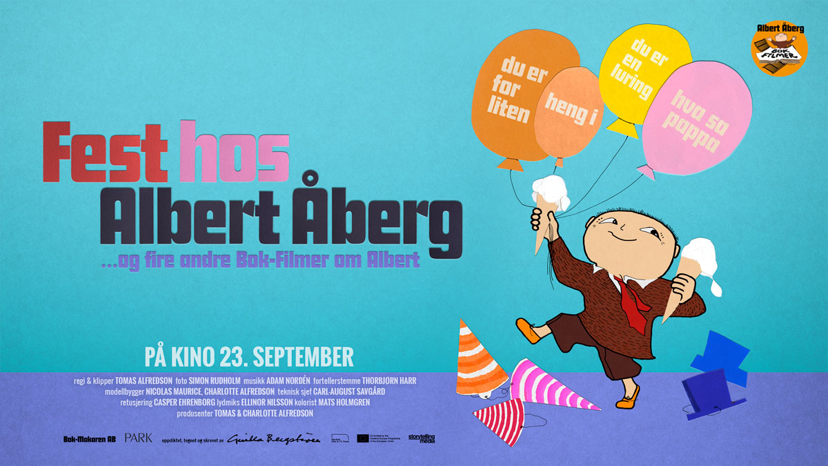 Fest hos Albert Åberg bok-filmspaket affisch